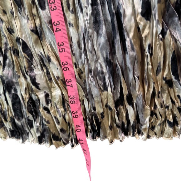 VTG Street Code NYC Y2K Denim Maxi Skirt Animal Print Pleated Hem 11/12 - Picture 6 of 7